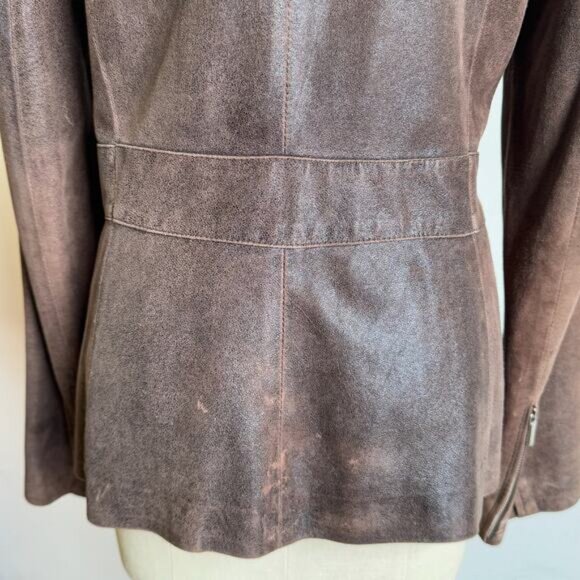 JOSEPH Brown Sueded Leather Biker Aviator Jacket - Picture 7 of 12